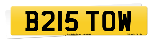 Registration number B215 TOW